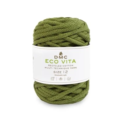 Image of DMC Eco Vita 12, Crochet Knitting Macrame Yarn, Ivy Green (83), 250g