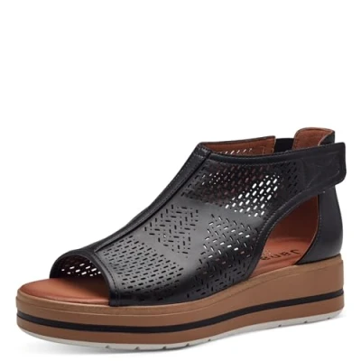 Image of Jana Women&#039;s 8 28260 42 Flat Sandal, Black, UK