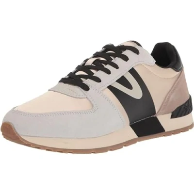 Image of TRETORN Women&#039;s Loyola Lace Up Casual Fashion Sneakers Shoes with Classic Vintage Style, White/Taupe/Black, 4.5 UK