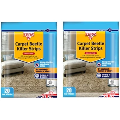 Image of 2 x Zero In Carpet Beetle Killer Strips Pack Of 20 ZER974