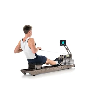 Image of WaterRower Driftwood Water Rowing Machine The original for at home made from solid wood LightRing &amp; Bluetooth monitor Tablet holder Connect app