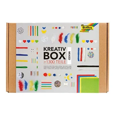 Image of folia 935 Creative Box, Craft Box with Colourful Material Mix for Crafts and Decorating, Over 1300 Pieces