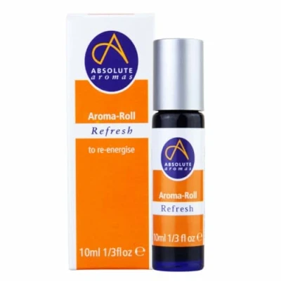 Image of Absolute Aromas Refresh Aroma Roll Roller Ball Contains 100% Pure, Natural Orange, Spearmint, BergamotEssential Oil