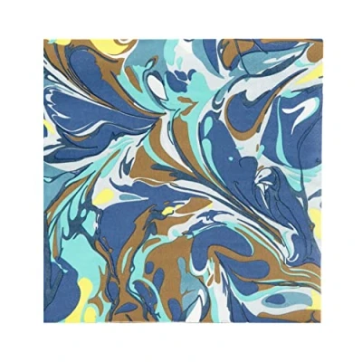 Image of Talking Tables Marble Print Blue Napkins 20 Pack Recyclable, Eco Friendly Paper Serviettes for Birthday, Christmas, New Year&#039;s, Winter, Decoupage, Unisex, MARBLENAPKINS