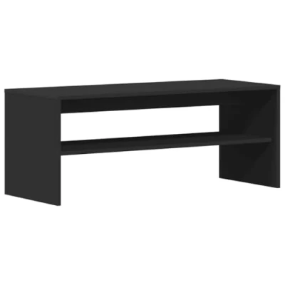 Image of vidaXL TV Cabinet Black Engineered Wood Stand with Storage for Living Room/Bedroom 100x40x40 cm