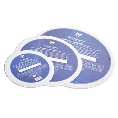 Image of Clairefontaine Ref 34174C White Canvas Board (Round) 40 x 40cm 3mm Thick, Made from 100% Cotton, Suitable for Oil &amp; Acrylic Paints, Acid Free Surface