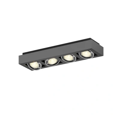 Image of Ceiling Light &#039;Ronka&#039; dimmable (Modern) in Black Made of Aluminium for e.g. Living Room &amp; Dining (4 Sources, GU10) from Arcchio lamp, lamp