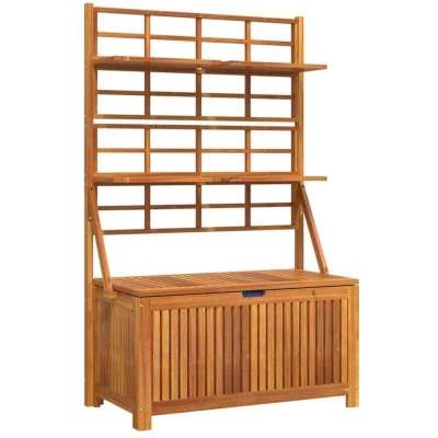 Image of vidaXL Storage Box with Trellis 99x50x160 cm Solid Wood Acacia