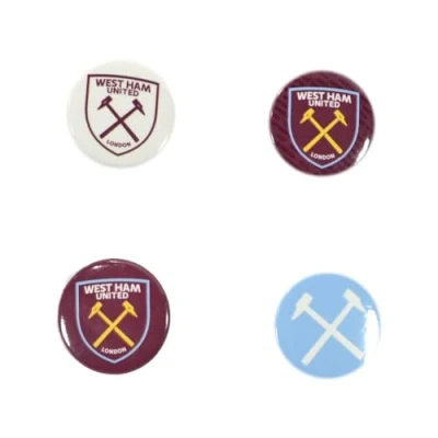 Image of Forever Collectibles UK Limited Official West Ham United Fc button badge set pack of four