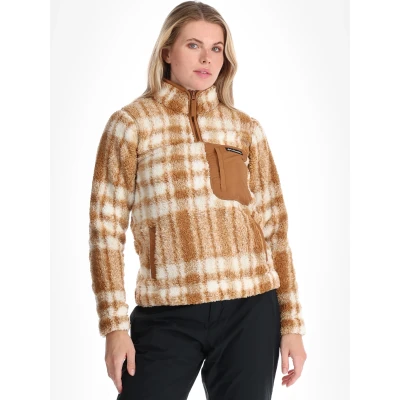 Image of Columbia Women&#039;s West Bend 1/4 Zip 2, Fleece Pull Over, Camel Brown Herringplaid, S