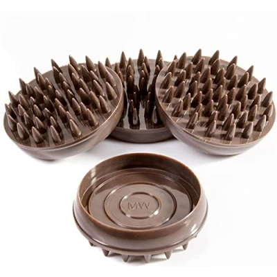 Image of Merriway® BH01165 (4 Pcs) Castor Caster Cups with Spikes, Small Brown Outer Dimension 45 mm (1.3/4 inch) Pack of 4 Pieces