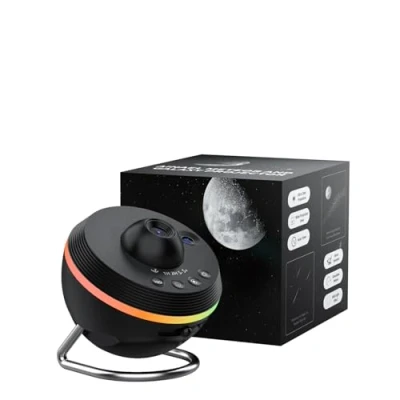Image of Ainael Galaxy Projector, Star Projector Planetarium Night Light Lamp Ceiling Space Starry Sky with Strip Meteor for Kids Bedroom Birthday (Black)