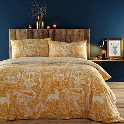 Image of furn. Winter Woods Duvet Cover Set, Ochre, 230 x 220 cm