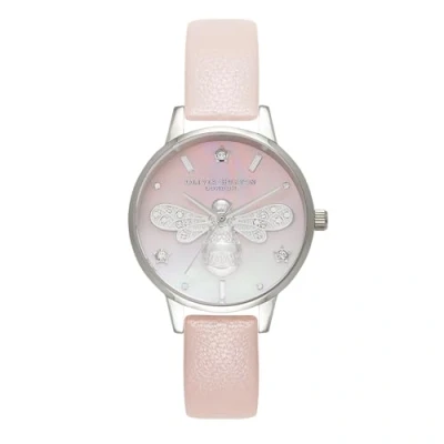 Image of Olivia Burton Analogue Quartz Watch for Women with Pink Leather Strap OB16GB09