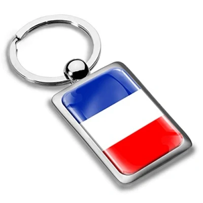 Image of Biomar Labs® 3D Metal France Flag French Keyring Key Ring Accessories Men Women Keychain Gift KK 212