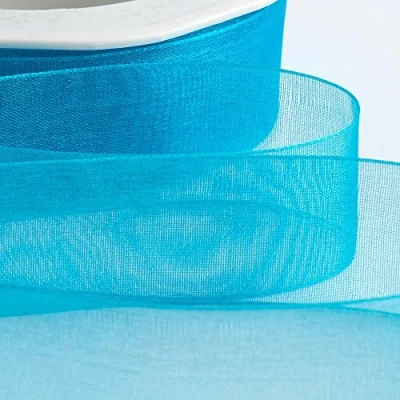 Image of Italian Options Organza Chiffon Ribbon, 15mm x 20 Metre Roll, Turquoise