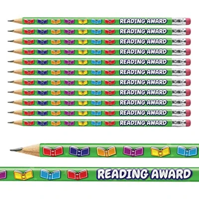 Image of 12 Reading Award Childrens Pupils School Teachers Reward Pencils Primary Teaching Services
