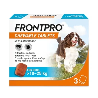 Image of FRONTPRO® Chewable Tablets Flea &amp; Tick Treatment for Dogs 3 Pack (10 25kg)