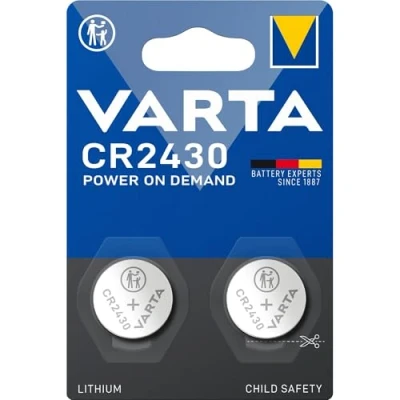 Image of VARTA Batteries Electronics CR2430 Lithium Button cell battery 2 pack, cells in original blister pack of