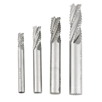 Image of Milling Cutter 4 Pcs,4 Flutes HSS Roughing End Mill CNC Router Bit M6 /M8 /M10 /M12,
