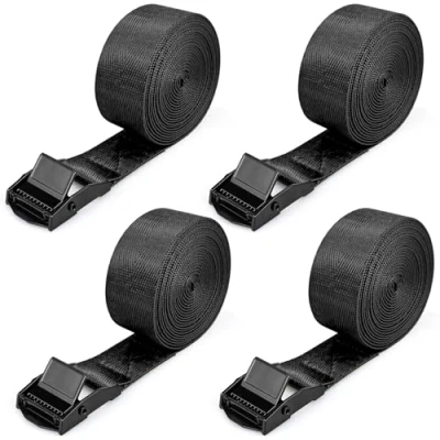 Image of Ratchet Tie Down Straps 4 Pack, 5M x 25 mm Heavy Duty Lashing Adjustable Cam Buckle Tensioning Belts Cargo strapping for Motorcycle Trucks Trailer Luggage Quick Release