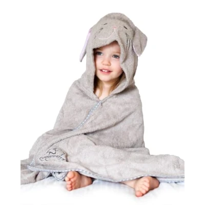 Image of Cuddledry Cuddlebunny Bamboo Soft Hooded Towel Fun Toddler and Baby Bath Swim Towels Made with 100% Oekotex Accredited &amp; Cotton Perfect For Ages 1 3 Grey Bunny