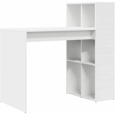 Image of vidaXL Writing Desk White Engineered Wood Medium Storage