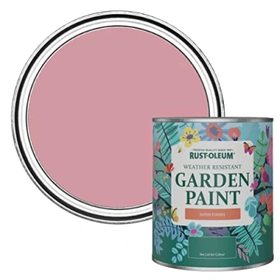 Image of Rust Oleum Pink Mould Resistant Garden Paint In Satin Finish Dusky 750ml
