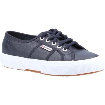 Image of Superga 2750 Tumbled Leather Shoe Female Blue Navy UK Size 4