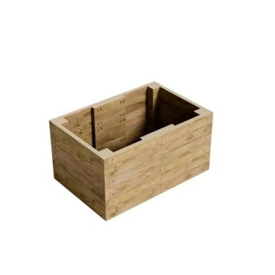 Image of Gro Garden Products Wooden Raised Bed 60cm L x 90cm W 46cm H Large Planters for Vegetables, Herbs, or Flowers Trough Planter Box with FSC Tanalised Timber