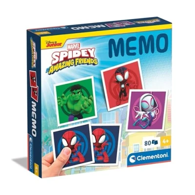 Image of Clementoni Educational Game Memo Marvel Spidey and his Amazing Friends 80 Tiles For Children 4 Years, Flash Card Games, Learning Logical Thinking, 2 Players, Gift Boy, Made In Italy, 18304