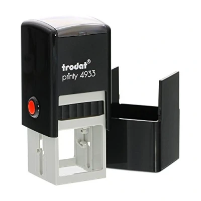 Image of Trodat Printy 4933 Personalised Custom Office, Business and Teacher Stamp Allows Up to 5 Lines of Text Impression Size 23 x mm Self Inking with Ink Pad Colours Choose from