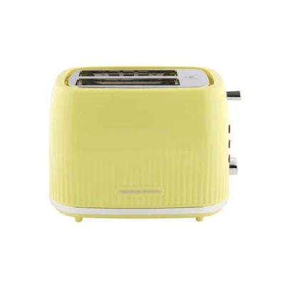 Image of Hamilton Beach Toaster 2 Slice, Miami, 800W, Wide Slots, 7 Browning Levels, Defrost, Reheat &amp; Cancel Functions, Removable Crumb Tray, Cord Storage, Banana Split HB1420B
