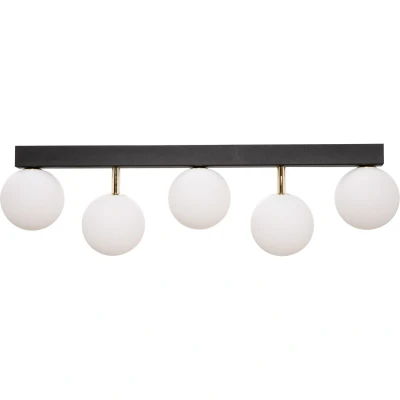 Image of Ali Bar Globe Ceiling Light, Black, Gold, 5x G9