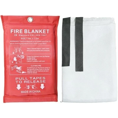 Image of THP DEALS Fire Blanket LARGE SIZE 1 X 1m EASY &amp; QUICK UNFOLDING BLANKET, Must have Mountable Emergency for Home, Kitchen, Garage, Office, Caravan