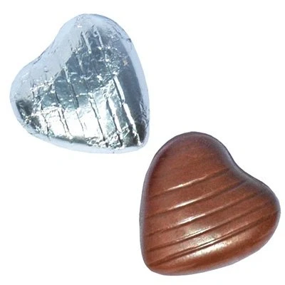 Image of Silver Foil Heart Chocolates (Box of 200) (XCGL095 SILVER) by Wedding Accessories and Giftware