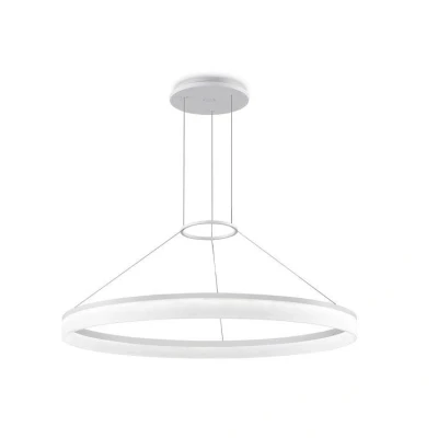 Image of Integrated LED 1 Light Large Ceiling Pendant White