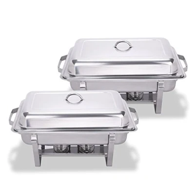 Image of stainless steel twin pack chafing dishes 8.5 litre.