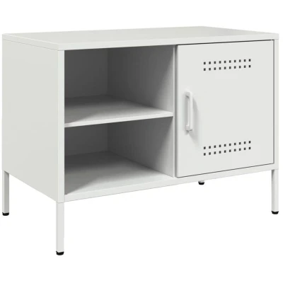 Image of vidaXL TV Cabinet White 68x39x50.5 cm Steel