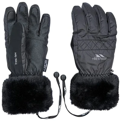Image of Trespass Womens Yanki Lightly Padded Winter Warm Gloves Black Size Large