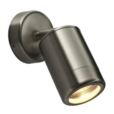 Image of Odyssey Outdoor Spot Wall IP65 7W Brushed Stainless Steel &amp; Clear Glass GU10