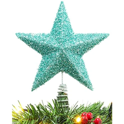 Image of Christmas Concepts® 28cm Sparkly Tree Top Star Luxury Decorations (Mint Green)