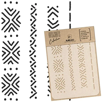 Image of DIY Reusable Plastic Stencil // A3 A4 A5 MUDCLOTH Elements #1 Craft Furniture Scrapbooking Decoupage (A4)