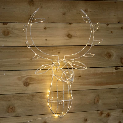Image of Festive 70cm Twinkling Reindeer Head Christmas Decoration 120 Warm White LEDs