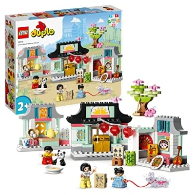 Image of LEGO DUPLO Town Learn About Chinese Culture 10411 Educational Building Toy Set; Includes Food Toys, a Panda and 3 Family Figures for Kids Aged 2 over (124 Pieces)