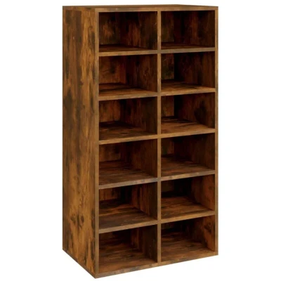 Image of vidaXL Shoe Rack Smoked Oak 54x34x100.5 cm Engineered Wood