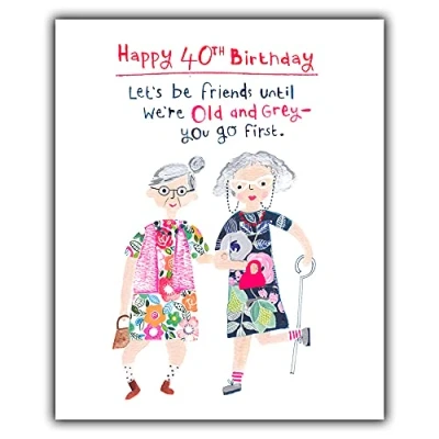 Image of 40th Birthday Card For Her. Funny Her, Friend Card, Happy 40, Female