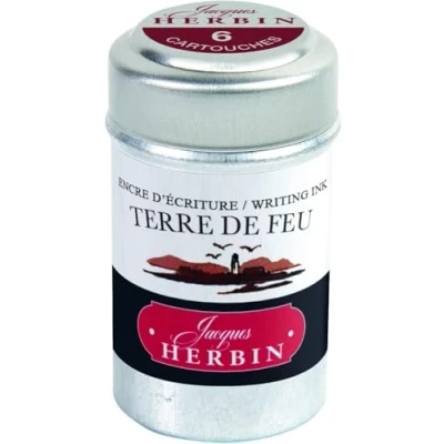 Image of Herbin Writing Ink Cartridges Terre de Feu (Land of Fire) Pot 6