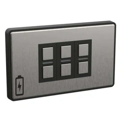 Image of Lightwave Wire Free Scene Selector (6 Button) Stainless Steel Battery Powered, Multi Press Built In