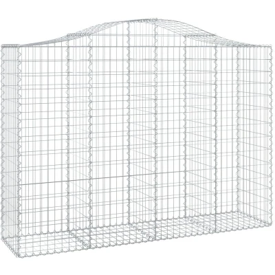 Image of vidaXL Arched Gabion Baskets 4 pcs 200x50x140/160 cm Galvanised Iron